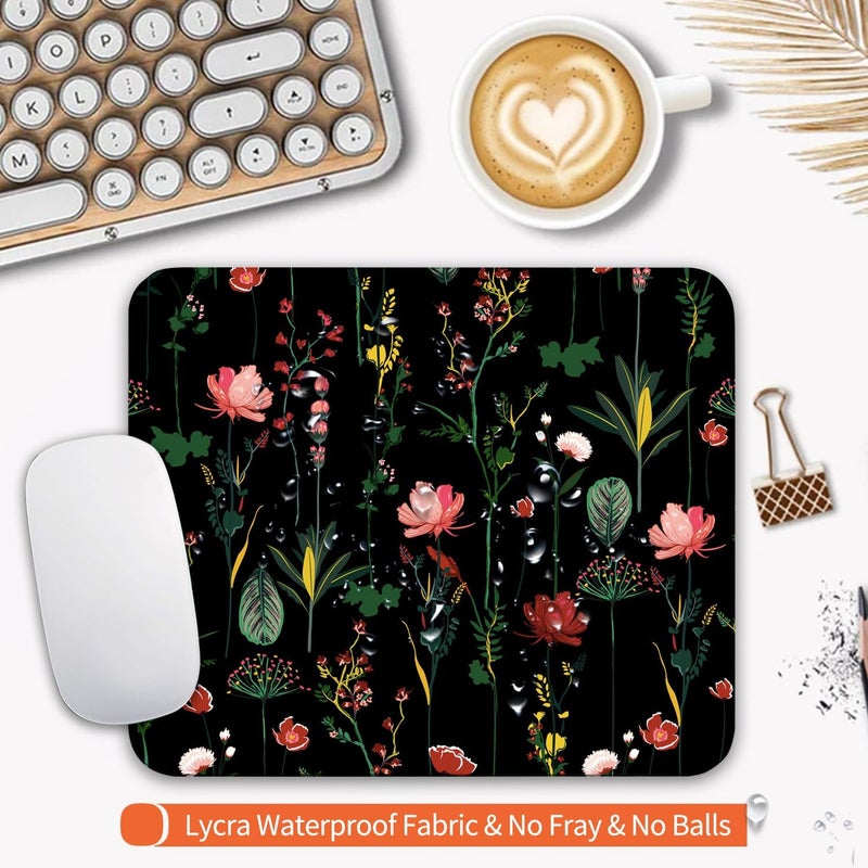 Armanza Square Mouse Pad Blooming Botanical Flowers,Personalized Premium-Textured Custom Mouse Mat Design,Washable Mousepad Cloth,Non-Slip Rubber Base Computer Mouse Pads for Wireless Mouse - Image 3